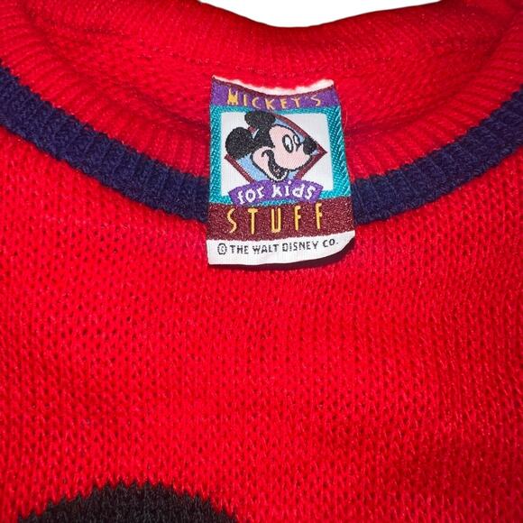 Vintage 90s Mickey and Minnie mouse crewneck preppy knit sweater youth size 16 - Picture 4 of 8